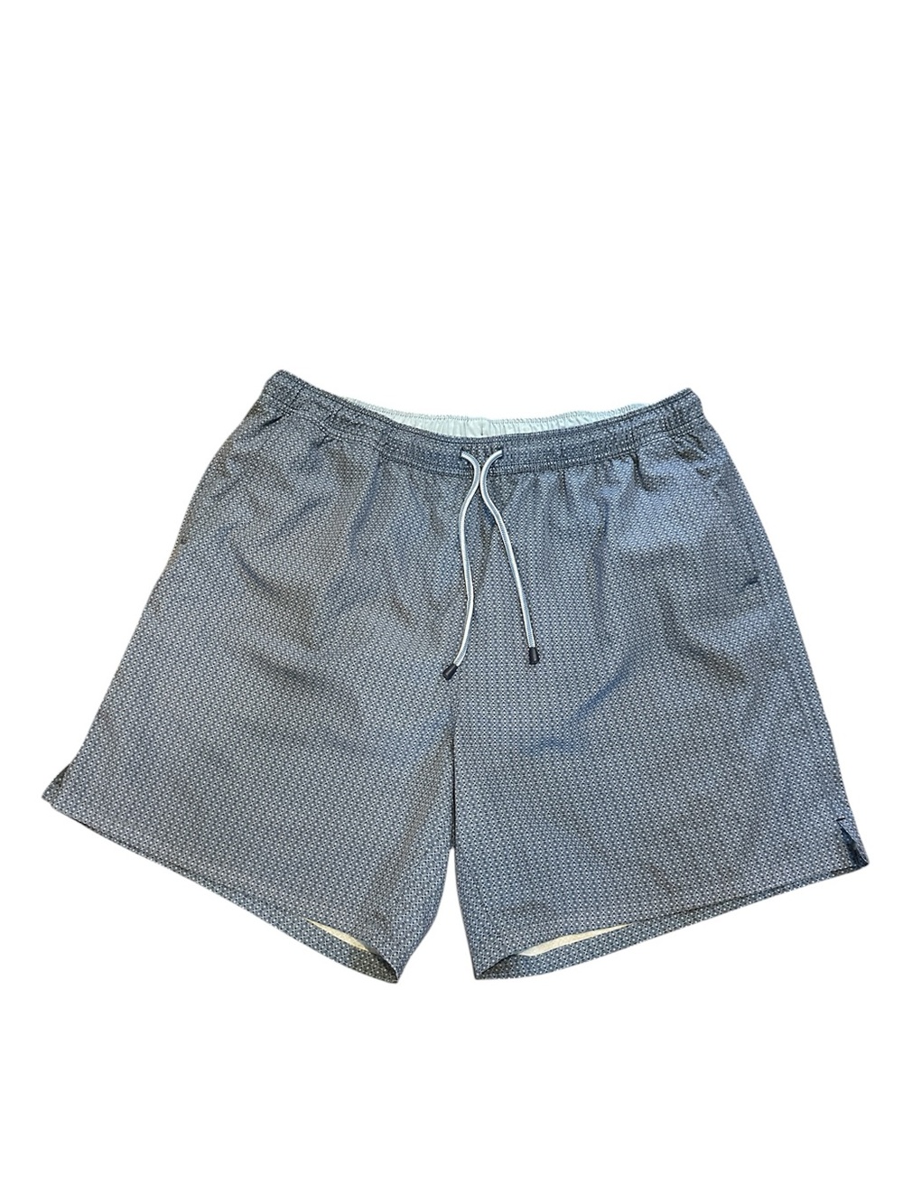 Peter Millar Swim Trunks XL 6” Mens Light Blue Geometric All Over Print Lined